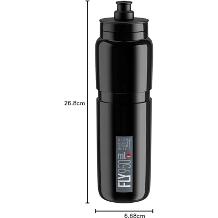 Trinkflasche Elite Fly 950ml, schwarz/grau – Bild 9