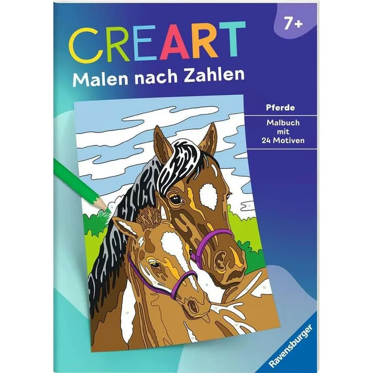 Ravensburger Verlag GmbH Malen nach Zahlen CreArt - Malen nach Zahlen - Pferde, altersgerechte Motive, nummerierte Ausmalfelder, zarte Zahlen und handelsübliche Farbpalette