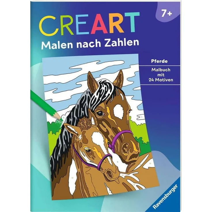 Ravensburger Verlag GmbH Malen nach Zahlen CreArt - Malen nach Zahlen - Pferde, altersgerechte Motive, nummerierte Ausmalfelder, zarte Zahlen und handelsübliche Farbpalette – Bild 1