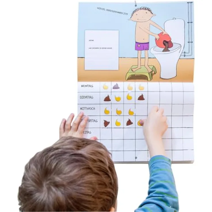 MEIN KACKA-KALENDER Mein Töpfchen-Kalender, Motivationssystem für Töpfchentraining mit Stickern & Zertifikat, farbenfrohes Design, für Kinder ab 2 Jahren