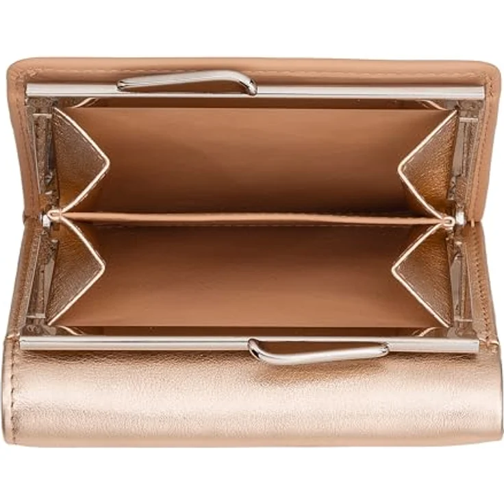 DuDu Corsica Geldbörse, RFID Schutz, aus 100% Leder, 11 cm x 8.5 cm x 3 cm, roségold – Bild 4
