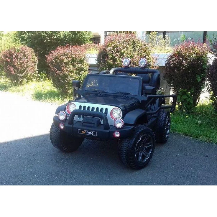 Business Navigator Elektrofahrzeug Jeep 12V, Doppelsitzer für 2 Kinder, schwarz, 2x 45W Motoren, mit Fernbedienung und MP3-Funktion