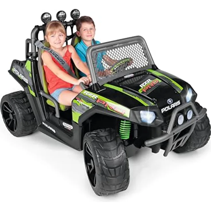 Peg Perego Fahrzeug 24 V Pro Line Polaris RZR Pro, Elektroauto für Kinder mit 2 Geschwindigkeitsstufen, Green Shadow