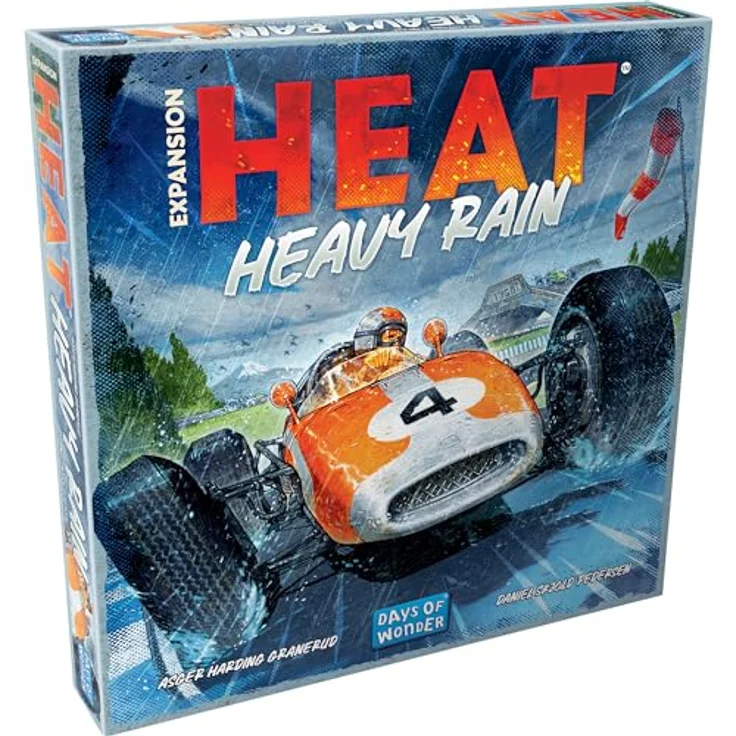 Asmodée HEAT - Heavy Rain Expansion (DOW9102), Brettspiel-Erweiterung für strategisches Rennspiel – Bild 1