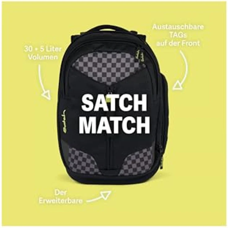 Satch Schulrucksack Match, Polyester, größenverstellbar mit Innenfächern und reflektierenden Streifen – Bild 2