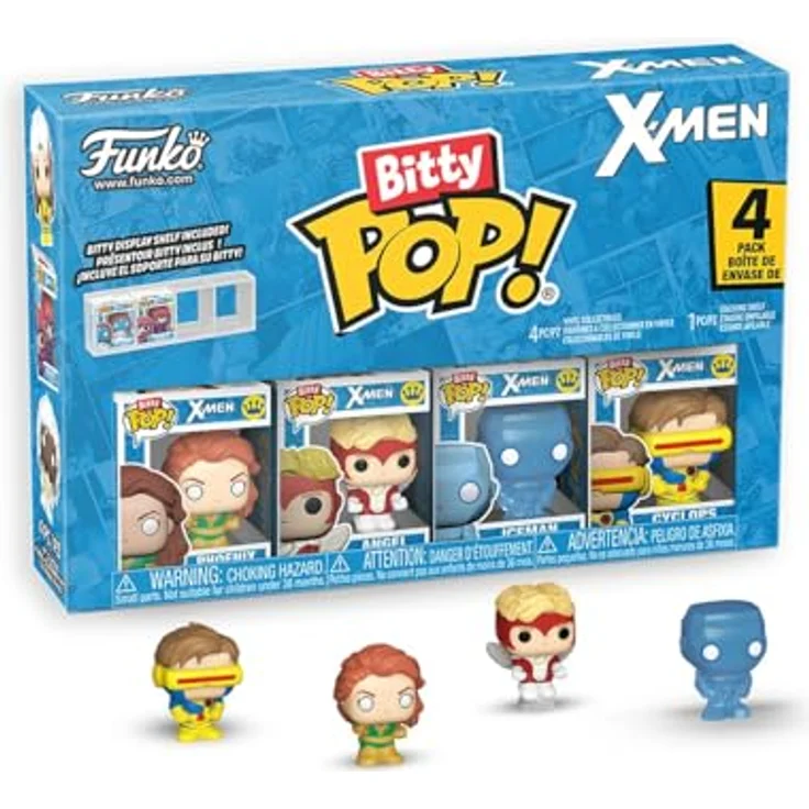 Funko Bitty POP! 4 Pack: Marvel X-Men - Phoenix, Angel, Iceman, Cyclops - 1 in 6 Chance auf Chase Variante - Sammelbare Figur, 0,9 Zoll (2,2 cm) - Perfekt als Geschenk – Bild 1