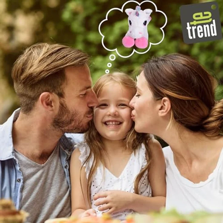 TE-Trend XXL Einhorn Kuscheltier 110cm Weiß mit Regenbogen Schweif und Horn – Bild 3