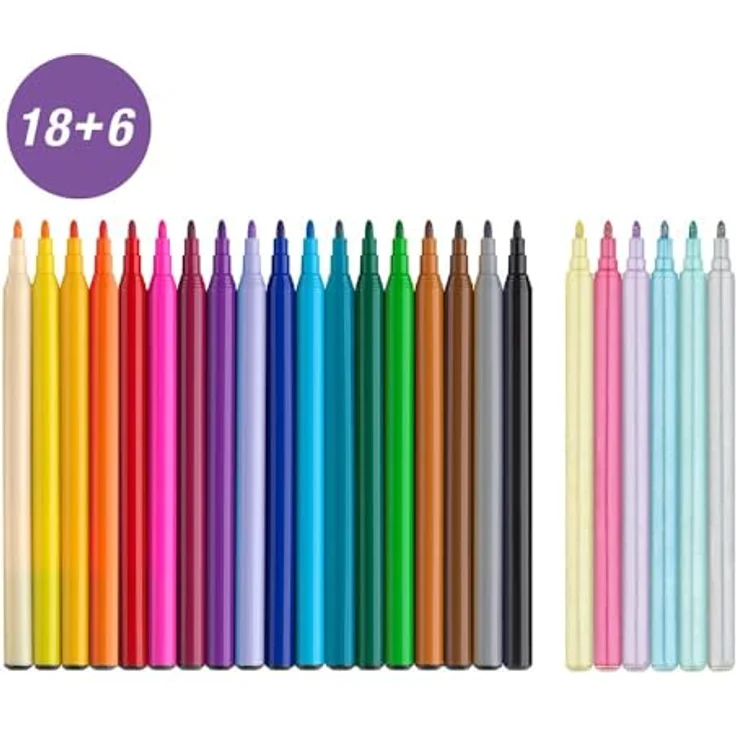Faber-Castell Filzstifte, limitierte Edition, Einhorn, 18 Farben, 6 Glitzer – Bild 3