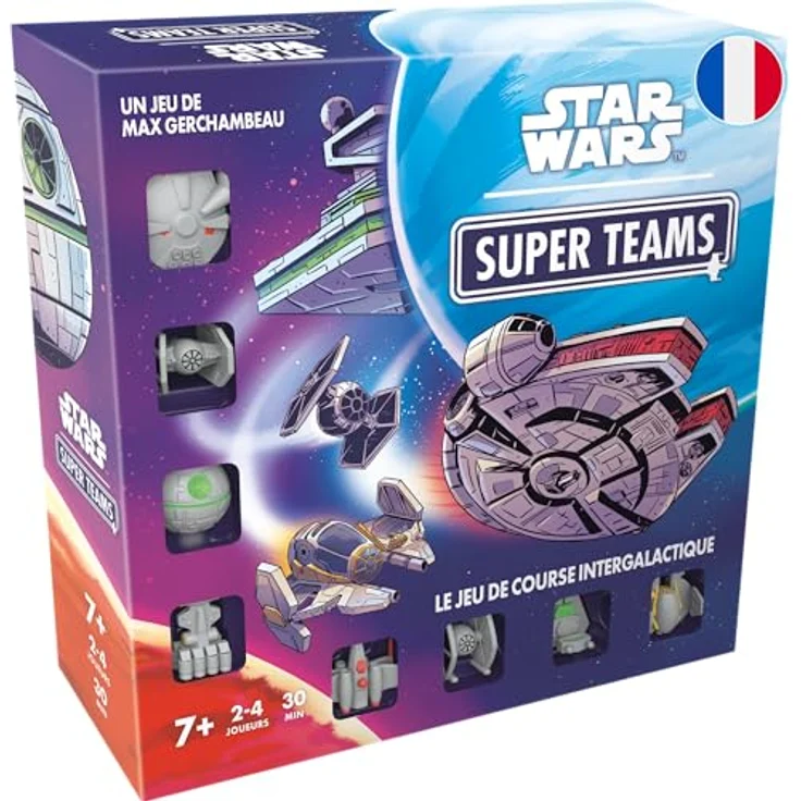 Asmodee Star Wars Super Teams, Gesellschaftsspiel für Raumschiffrennen, Kartenspiel für 2-4 Spieler ab 7 Jahren, 30 Minuten, französische Version mit detaillierten Schiffsfiguren – Bild 1