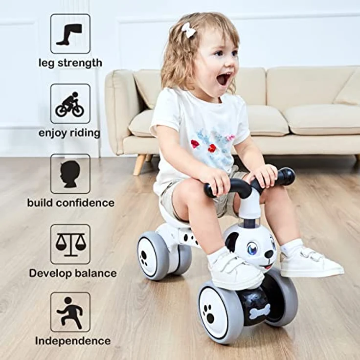 XIAPIA Kinder Laufrad ab 1 Jahr Lauflernrad für 10 - 36 Monate Baby, TÜV geprüft Erst Rutschrad Fahrzeug Geschenke für Jungen/Mädchen Kleinkind Spielzeug (Dalmatiner) – Bild 3