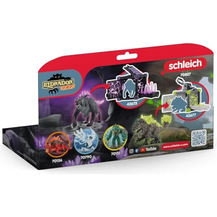 Schleich Schattenluchs vs Felsbrecher, Eldrador Creatures Set mit beweglichen Teilen, ca. 30 x 16 x 13,5 cm – Bild 7