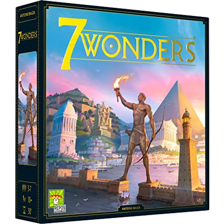 Enigma 7 Wonders V2, Brettspiel über antike Zivilisationen, für 3-7 Spieler, Norwegisch und Englisch, neue Regeln und Design, 30 Minuten Spielzeit