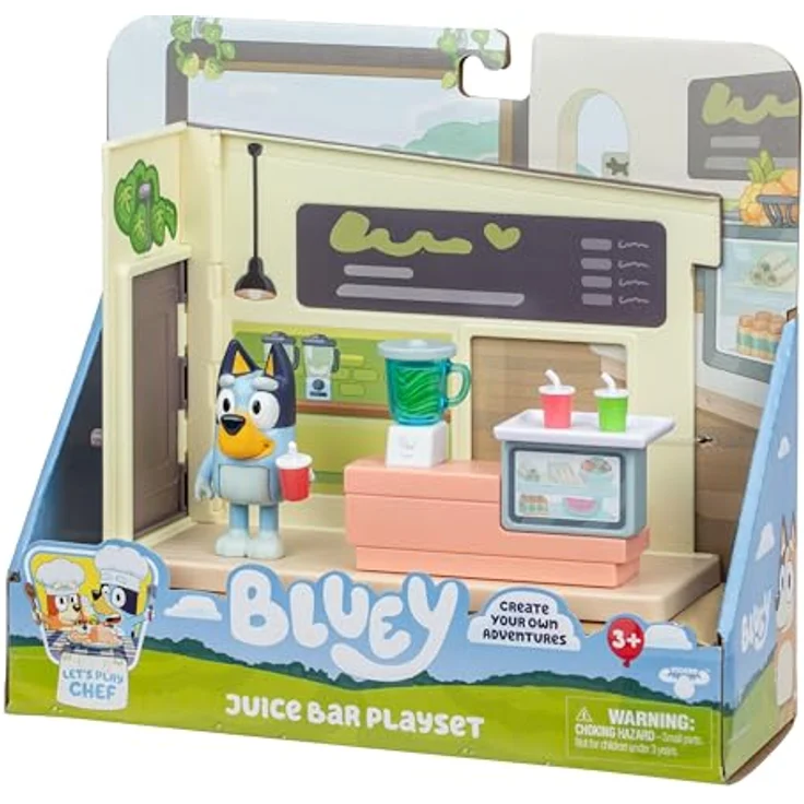 Moose Toys BLUEY-Mini-Spielset S13: Let's Play Chef Saftbar mit 1 Bluey Figur, drehbarem Mixer und Zubehör für kreatives Spielen, 7,6 cm – Bild 8