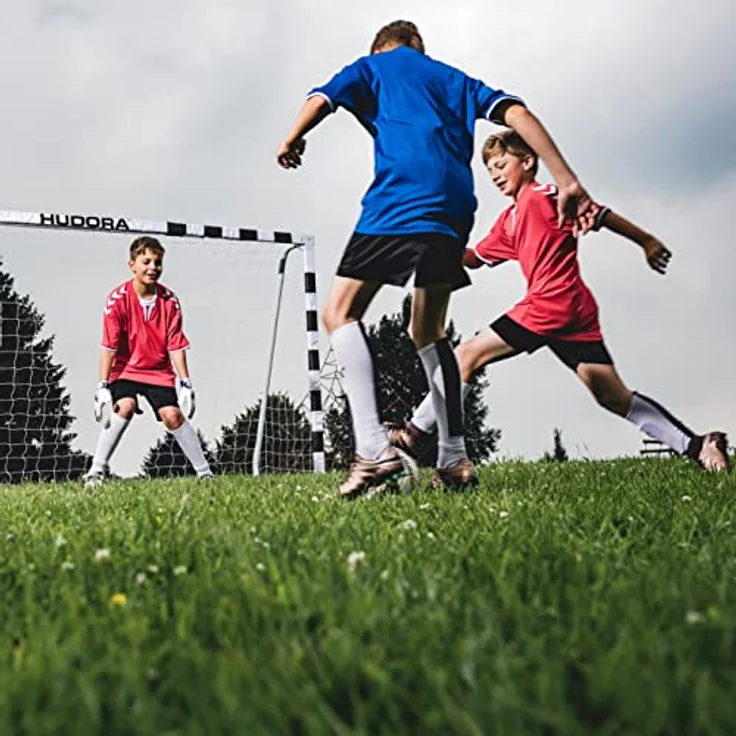 HUDORA Fussballtor Stadion - Tor für Kinder und Erwachsene - Fussball Tor 300 x 160 x 90 cm für Garten Outdoor - Weiß / Schwarz - 76909 – Bild 5