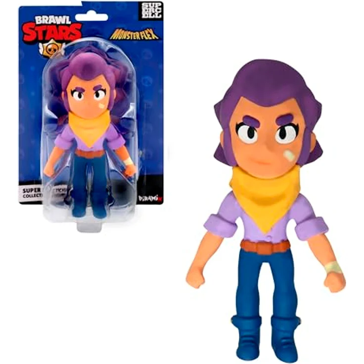 Bizak Monsterflex Brawl Stars Sammelfigur Shelly, super dehnbar und elastisch, 13 cm, für Sammler und Kinder ab 8 Jahren – Bild 1