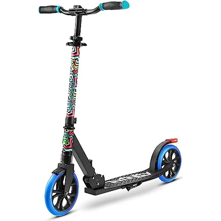 SereneLife Klappbarer Cityroller, höhenverstellbar, Big Wheel Scooter für Kinder & Erwachsene bis 100 kg, ideal für drinnen und draußen