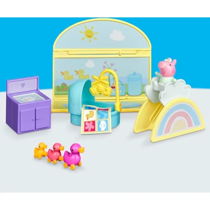 Hasbro Peppa Pig Evies Kinderzimmer-Set, Spielset mit 1 Baby-Evie-Figur und 7 Accessoires, für fantasievolles Spielen – Bild 5