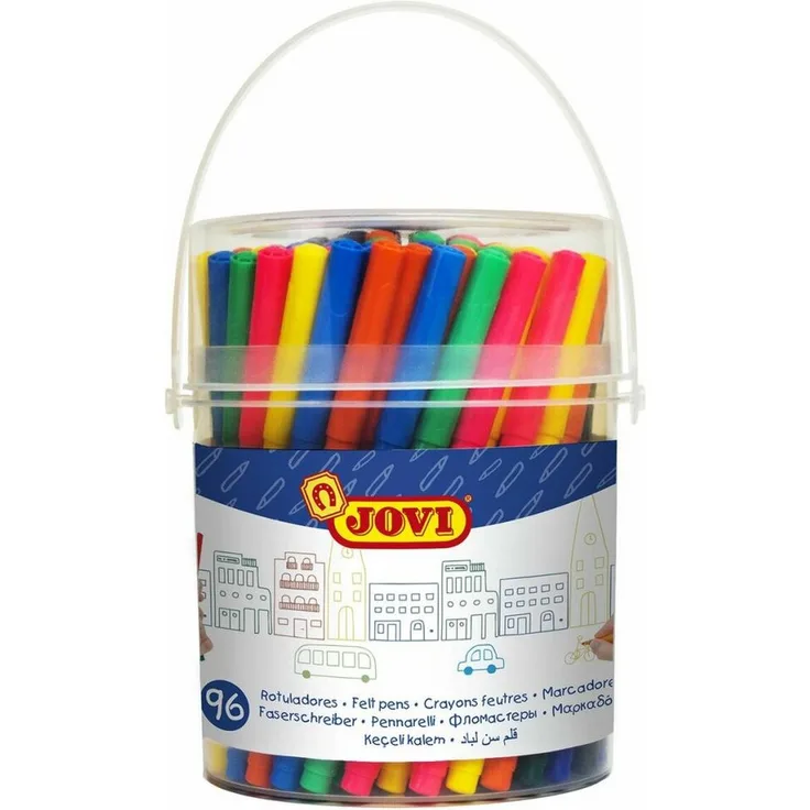 Jovi Filzstift Marker-Set MAXI 96 Stück, Bunte Filzstifte mit 3 mm Spitze, ergonomisch (96 Stück)