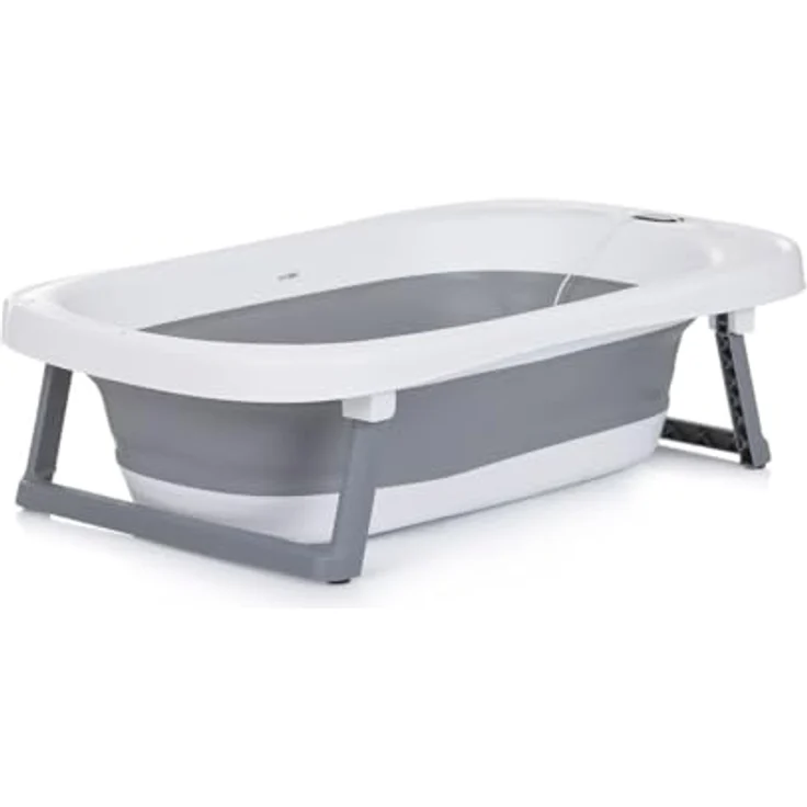 Chipolino Babybadewanne-Set Bali faltbar 83 cm Eimer, integriertes Thermometer, grau – Bild 2