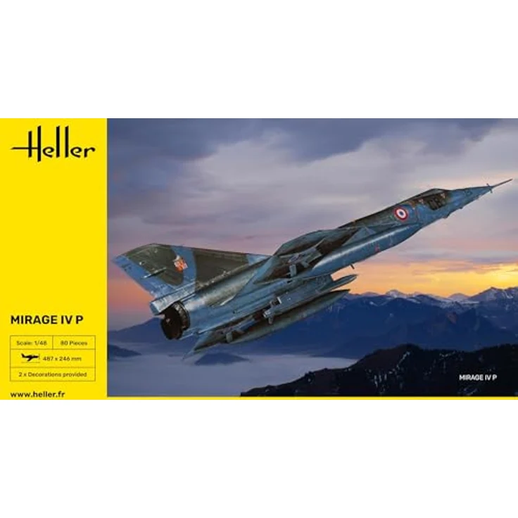 Heller 80493 Modellbausatz Dassault Mirage IV P, Kunststoff-Modellflugzeug, Schwierigkeitsgrad 3 - Anspruchsvoll, Montage erforderlich – Bild 3