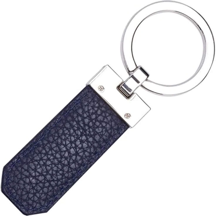 BOSS Schlüsselanhänger Classic Grained, Leder, Dark Blue, schlankes Design – Bild 3