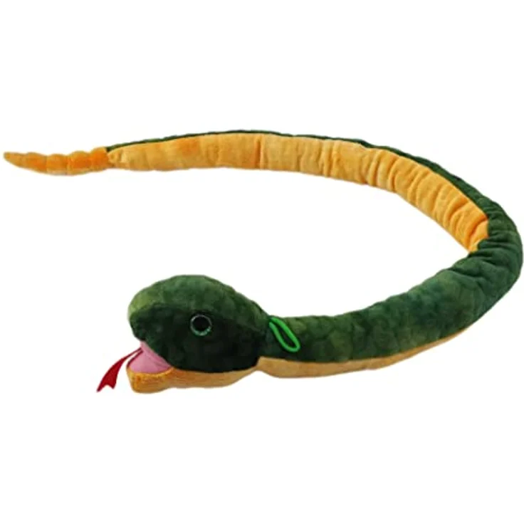 Soma Plüschtier Plüschschlange XXL Grün Gelb Anaconda 100 cm, weich gefüllt, ideal zum Trösten Kuscheln Einschlafhilfe Toys Snake Kuscheltier – Bild 1