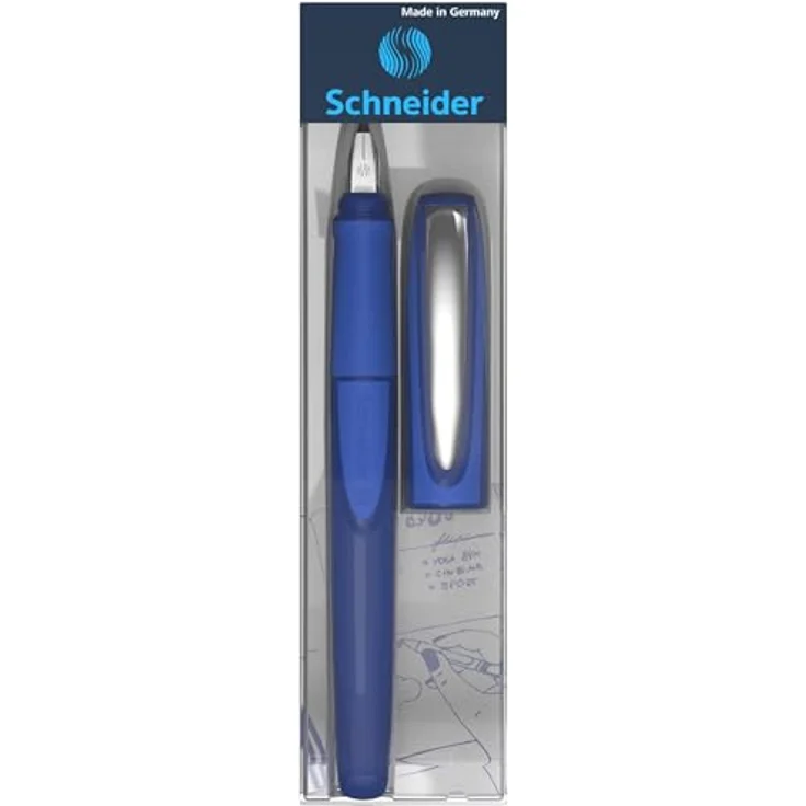 SCHNEIDER Füllhalter Ray M, Edelstahlfeder, ergonomisches gummiertes Griffprofil, Farbe: space blue, in transparenter Schachtel – Bild 6