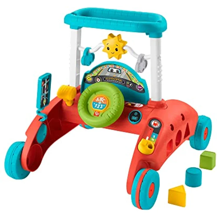 Fisher-Price 2-Seiten Auto-Lauflernwagen, interaktives Spiel-Center mit über 50 Liedern, mehrsprachig: Englisch, Italienisch, Portugiesisch, Spanisch, HJP46 – Bild 1