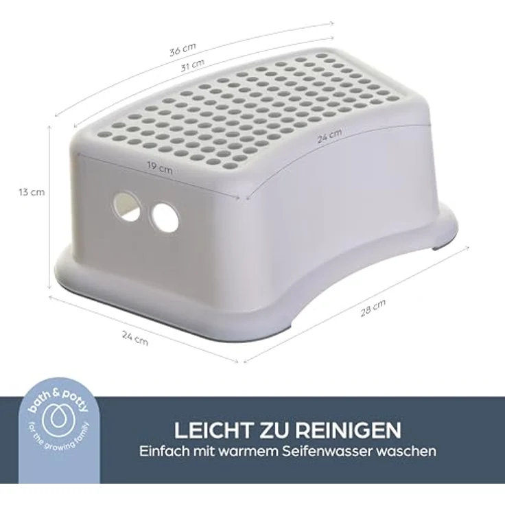 Dreambaby Baby-Toilettensitz, 2-in-1 Kindertoilettensitz mit Hocker, weiß/grau, inkl. Töpfchensitz und Tritthocker, für Kinder bis 100 kg – Bild 5