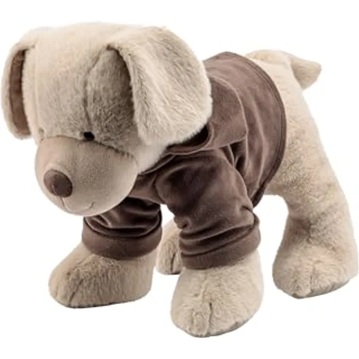 Sterntaler Kuscheltier L Hund Lucky, weiches Flauschspielzeug für Baby und Kinder, graubeige, idealer Begleiter zum Entdecken und Spielen