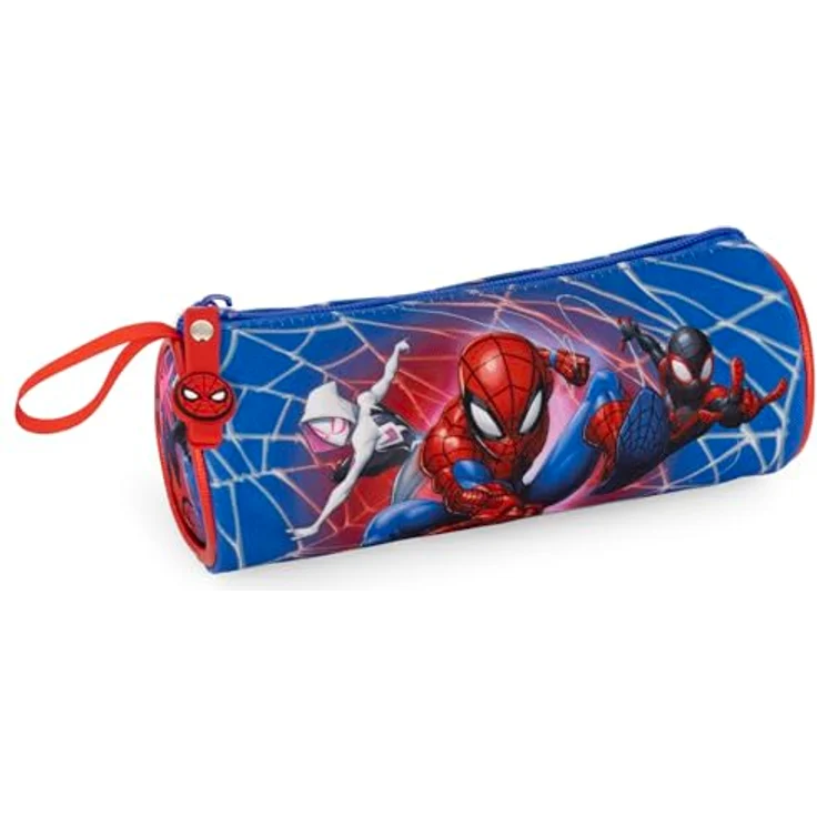 Clondo Schlampermäppchen Spiderman, praktisches Faulenzer-Format, 21x8 cm, robustes 600D Polyester, offizielles Lizenzprodukt – Bild 1