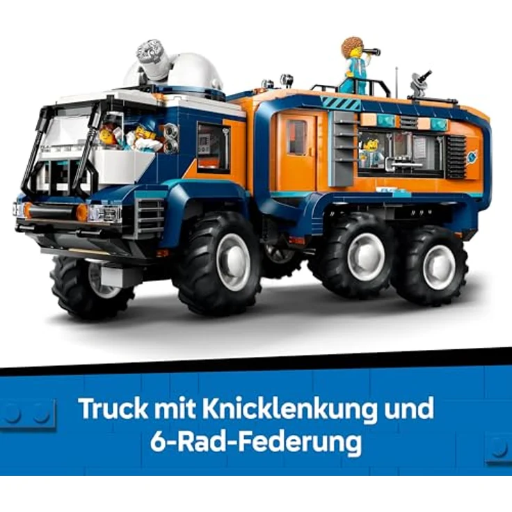 LEGO City 60471 Arktis-Truck mit Labor, 6-rädrig, inkl. 5 Mini-Figuren und Schneemobil, Mehrfarbig – Bild 3