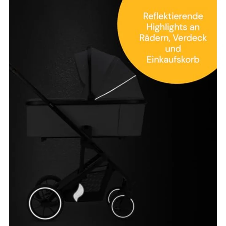 Osann Kombi-Kinderwagen Juntos Teak - bis 22 kg belastbar, umsetzbare Sitzeinheit, Babywanne mit Matratze & Regenschutz, Gratis Mobilitätsgarantie – Bild 7