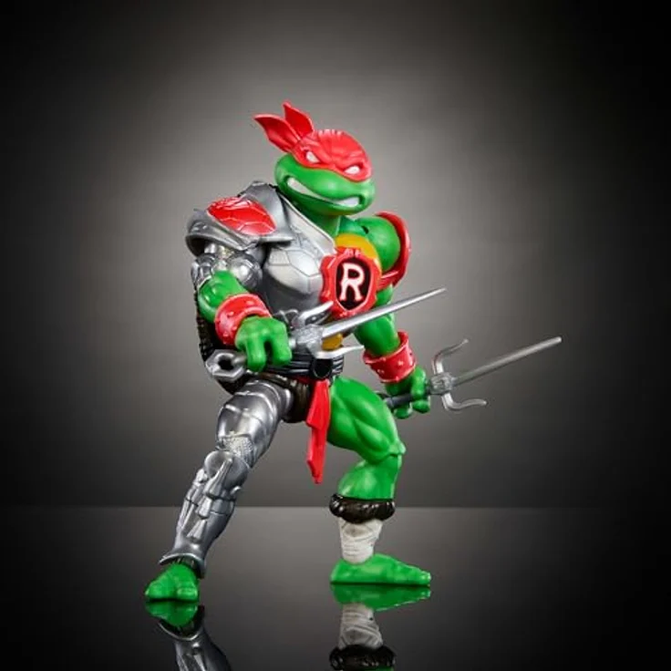 Masters of the Universe Turtles of Grayskull Raphael, bewegliche Actionfigur mit 16 Bewegungspunkten, abnehmbarem Handschuh und Mini-Comic, [Mehrfarbig] – Bild 3