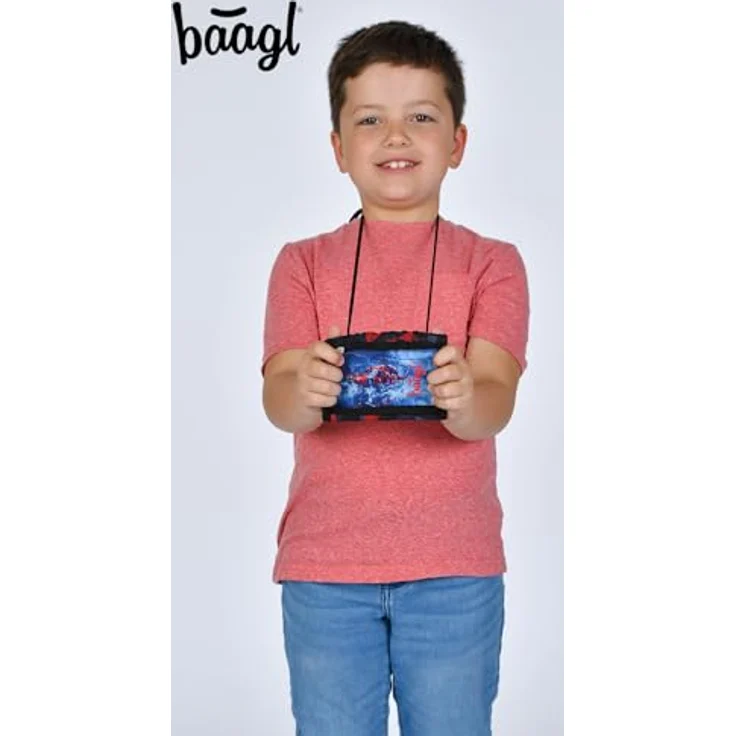 Baagl Brustbeutel Kinder, Mini Geldbörse für Jungen mit geräumigem Innendesign, 14,5 x 8,5 cm, robustes Polyester – Bild 5