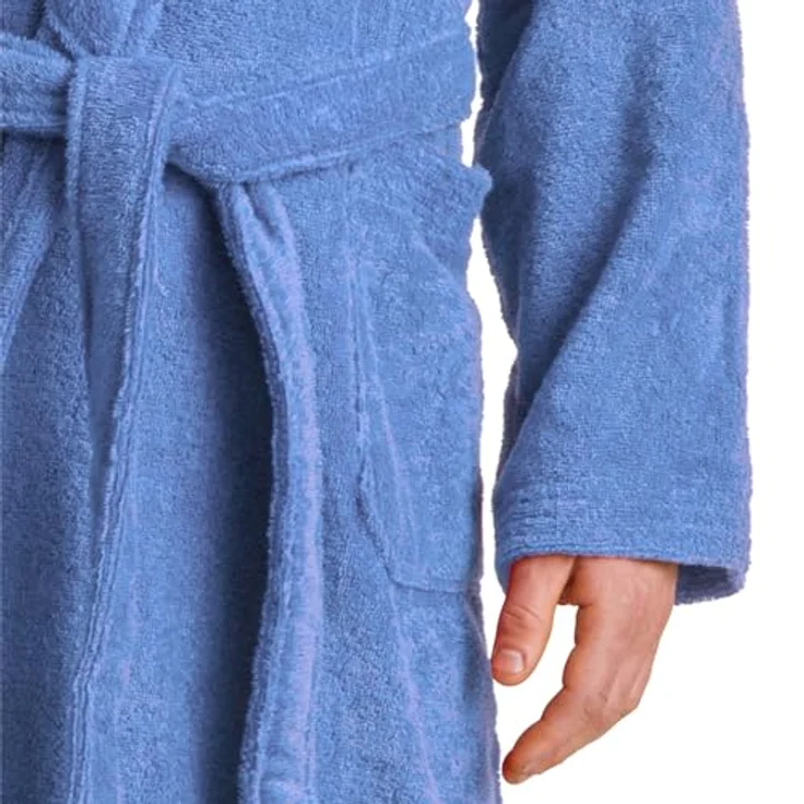 Möve Unisex-Bademantel Superwuschel Kapuze, Walkfrottee, Langform, ideal für Sauna & Spa, Uni – Bild 2