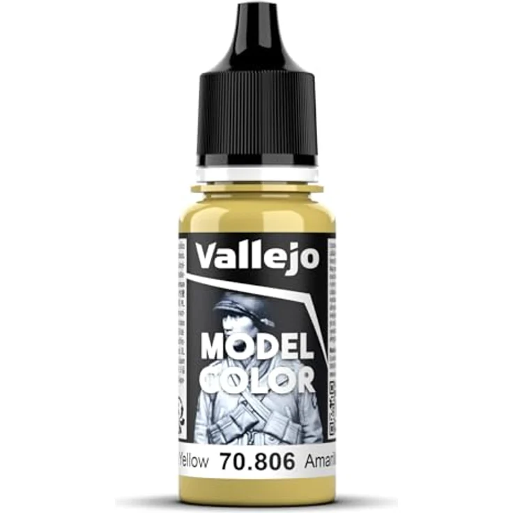Vallejo Model Color, Acrylfarbe 17 ml, Deutsch Gelb, ungiftig und wasserbasiert, ideal für Pinselmalerei – Bild 2