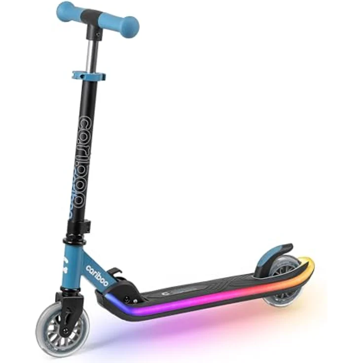 CARIBOO Cariboo LEDStar, Zweirad-Roller mit leuchtendem LED-Trittbrett und 11 Lichtmodi, klappbar, blaulicht – Bild 3