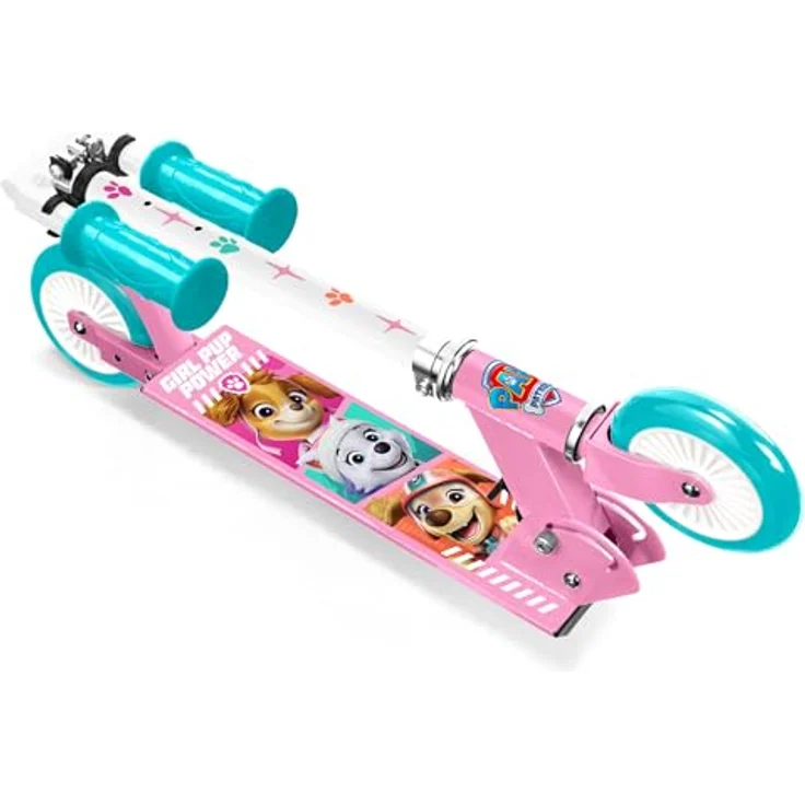 Stamp Zweirad-Roller Paw Patrol, leichter Aluminium-Scooter mit rutschfestem Trittbrett, höhenverstellbarem Lenker und 120 mm Rädern, rosa – Bild 2