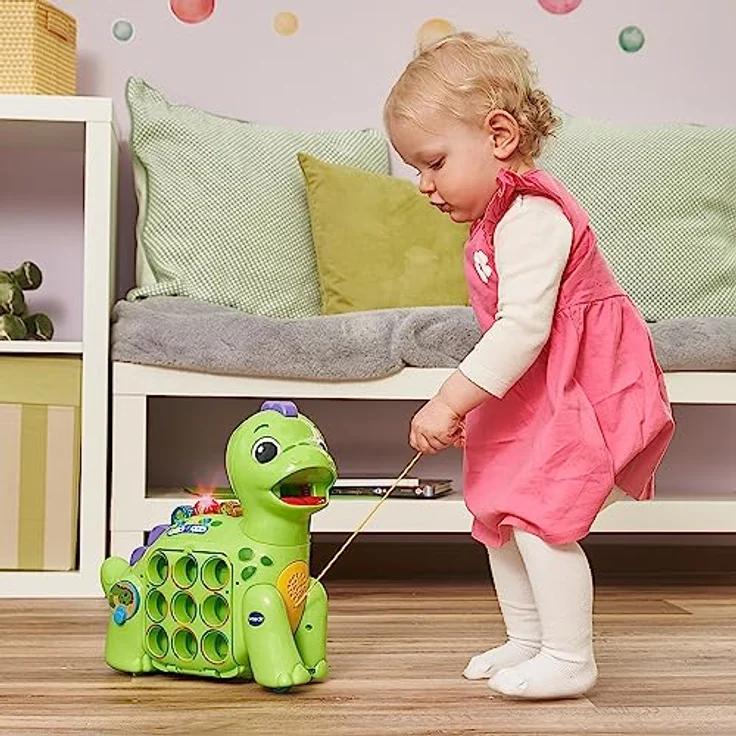 VTech Baby Zähl-mit-Mir-Dino, Interaktiver Lern-Dinosaurier mit 9 bunten Talern, spricht und singt für Kinder von 1,5-4 Jahren – Bild 5