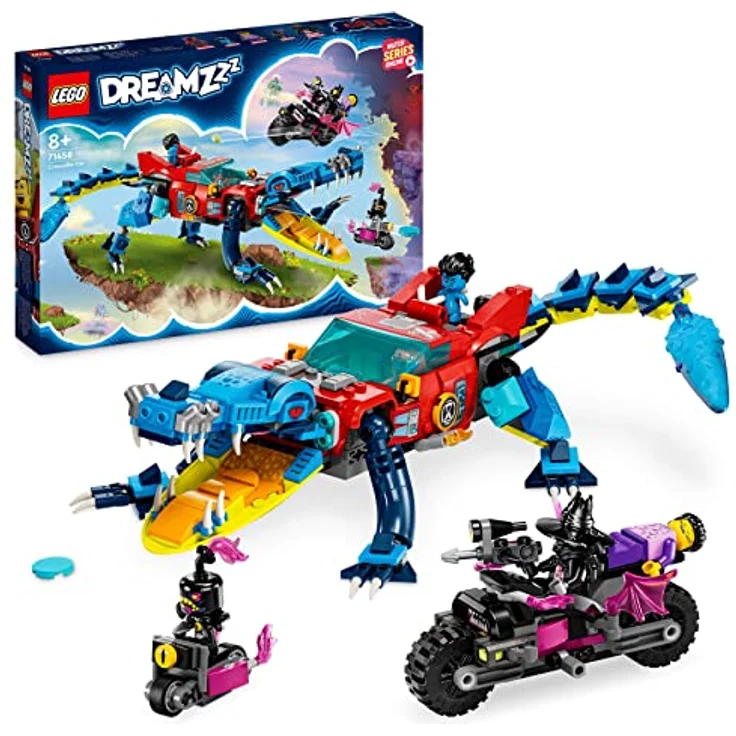 LEGO 71458 DREAMZzz Krokodilauto, 2in1 Set als Monster Truck oder Krokodil-Spielzeug-Auto, mit Minifiguren Cooper, Jayden und Nachtjäger, kreatives Geschenk für Kinder ab 8 Jahren – Bild 1