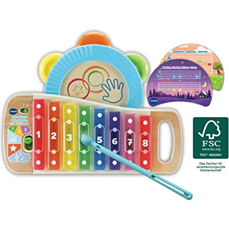 Vtech Baby - Interaktives Holz-Xylofon mit Tamburin – Bild 2