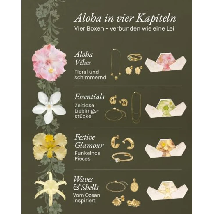 Purelei Schmuck Adventskalender 2026, Gold – 14K vergoldet, für Erwachsene, 4 Module – Bild 4