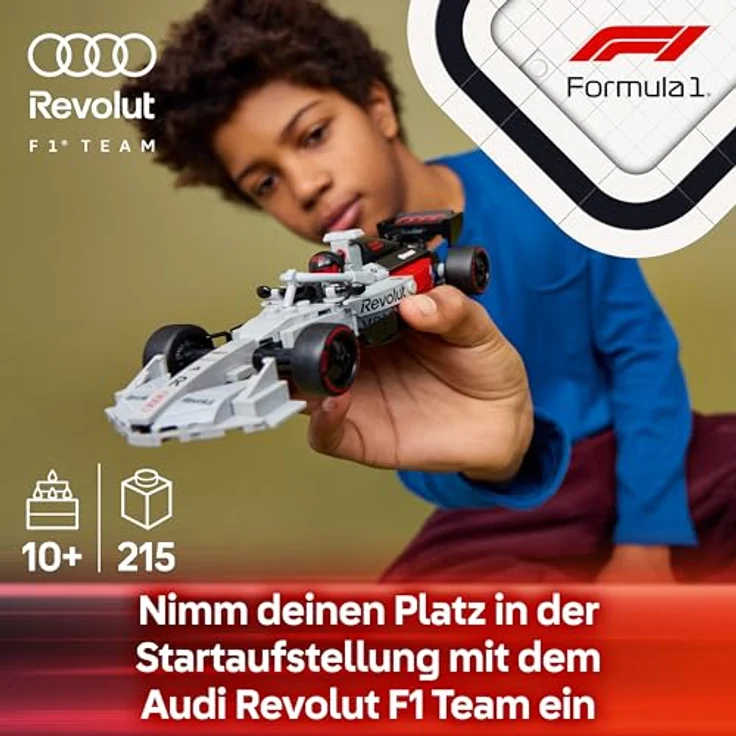 LEGO Speed Champions Audi Revolut F1® Team R26 Rennwagen (77259), 216-teiliges Modell für Kinder ab 10 Jahren, 19cm lang, detailgetreue Konstruktion mit Cockpit und Pirelli-Reifen – Bild 4