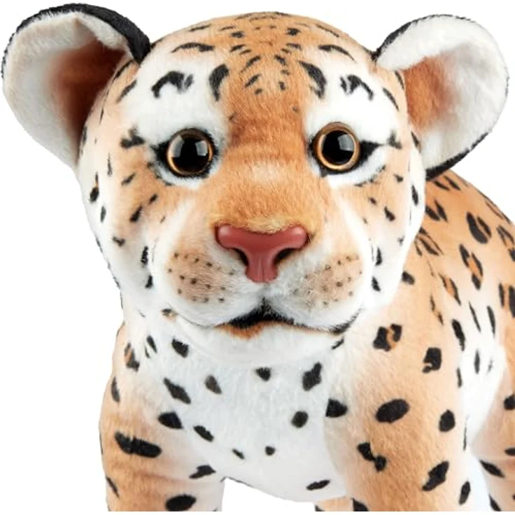 BRUBAKER Leopard Kuscheltier - 30 cm Stofftier - Baby Plüschtier Raubkatze Stehend - Kinder Plüsch Spielzeug - Braun – Bild 5