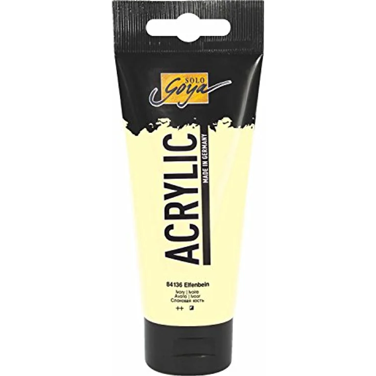 KREUL Solo Goya Acrylic 100 ml Tube, elfenbein, cremige Acrylfarbe in Studienqualität, wasserbasiert, schnell matt trocknend, gut deckend, wasserfest – Bild 1