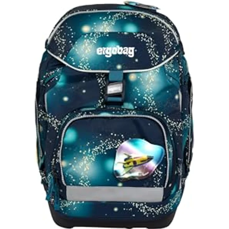 ergobag pack Schulranzen Set (6-tlg.), ergonomisch, anpassbar, mit bunten Kletties – Bild 2