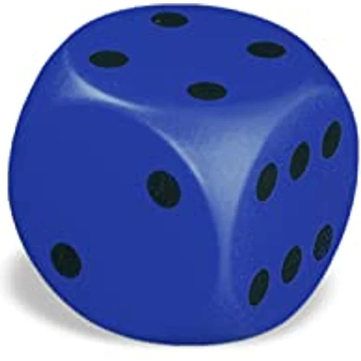Volley ELE Würfel, 160 x 160 x 160 mm mit aufgedruckten Punkten, blau/schwarz, hergestellt in Deutschland – Bild 1