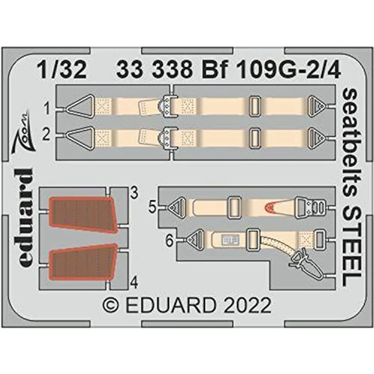 Eduard Sprue Brothers 1:32 Big ED Bf109G-2 Bf109G-4 Super Detail-Set mit 3 bemalten Masken und geätzten Teilen, EDUBIG33148 – Bild 4