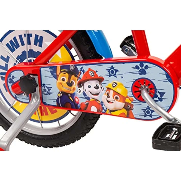 Toimsa Kindervelo Rower dziecięcy 16" mit Aluminiumrahmen, mechanischem Scheibenbremssystem, Paw Patrol-Motiv, rot – Bild 5